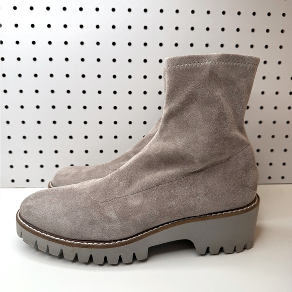 Anthropologie | Matisse Hudson Stompy Boots in Gray Faux Suede Ankle Size 8.5M - Picture 2 of 15